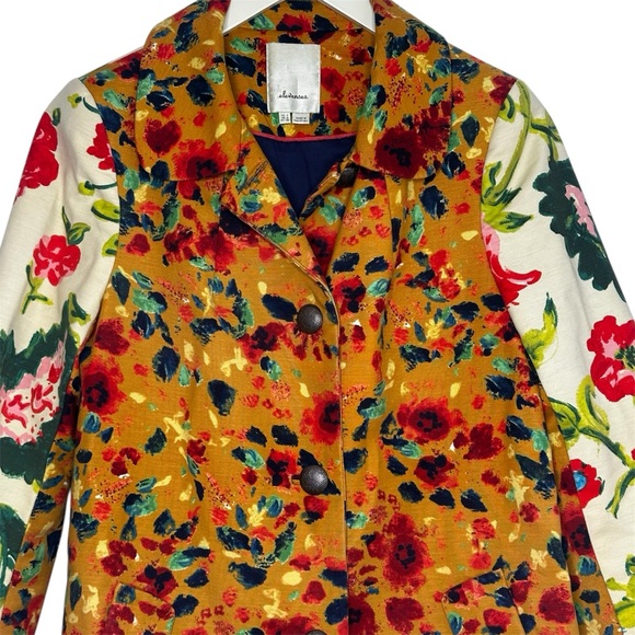 Anthropologie Elevenses Leopardlily Printed coat jacket 4 - Picture 6 of 9